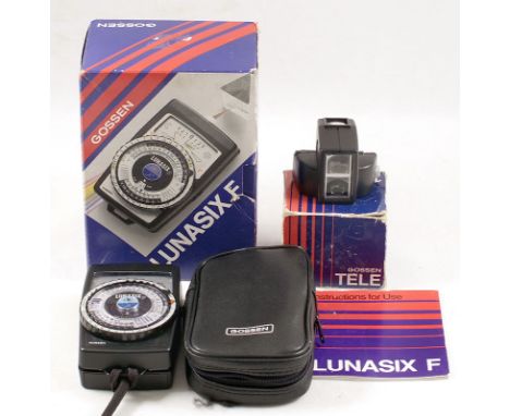 Gossen Lunasix F Flashmeter. Gossen Lunasix F flashmeter (condition 4E) boxed with case & manual. Also a boxed Gossen Tele at