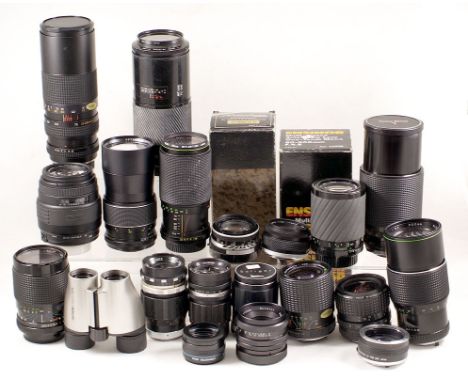 Mixed Lot of Lenses, inc Vivitar Series 1. Mixed lot of manual & AF lenses, 2 boxed. To include Vivitar Series 1 70-210, OM f