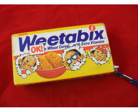 A vintage promotional Transistor Radio, circa early 1980s, for ''
Weetabix''
.