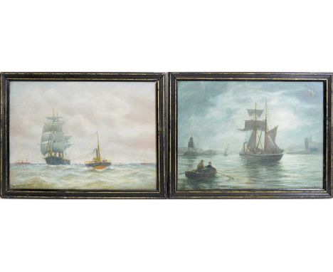 Bernard Benedict Hemy (1855-1913)Two Marine Views; including; North and South Shields with Groyne and Low Light, and the Entr