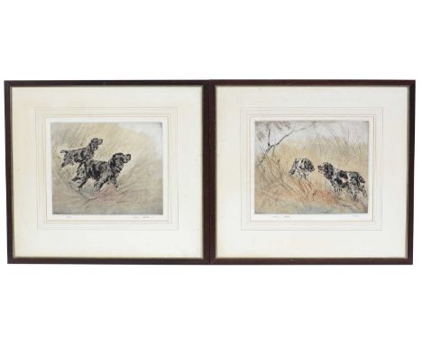 Henry Wilkinson (1921-2011)Spaniels in the Brush; a pair of views,pencil signed to the margins, limited-edition engravings, 8