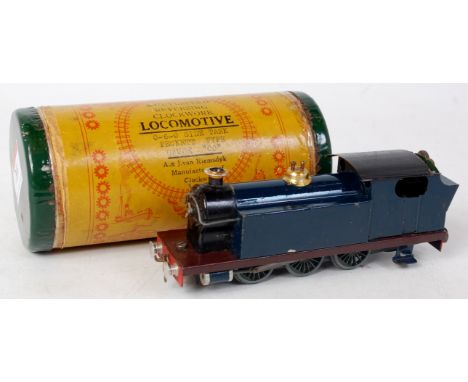 An A&J van Riemsdyk clockwork 0-6-0 side tank engine of Peckett outline in original tube carton (G-BG)