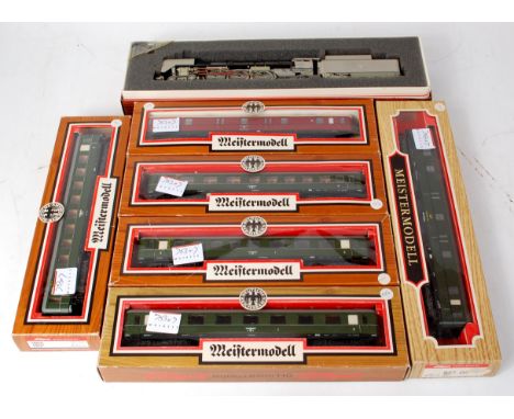 A Liliput No. 10502 Deutsche Reichsbahn eagle wartime grey livery, 4-6-4 engine and tender, with instructions (NM-BNM) and ra
