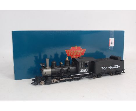 A Korean made D&RGW C16 2-8-0 engine and tender, ON30 scale with instructions, Broadway Limited Imports (NM-BNM) DCC sound fi