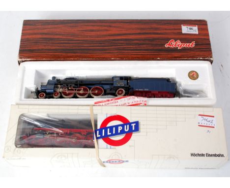 A Liliput H0 No. 10103 4-6-2 engine and tender with instructions DB black (G-BG) and a No. 4000 4-6-2 engine and tender, with
