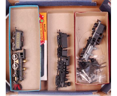 A Bachmann H0 2 truck Shay locomotive (G), a part built plastic and whitemetal Roundhouse 2 truck Shay with some parts to com