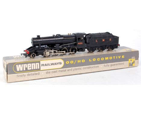 A Wrenn Railways W2225A LMS black class 8F engine and tender, with instructions, packer No. 3 on box base (NM-BG)