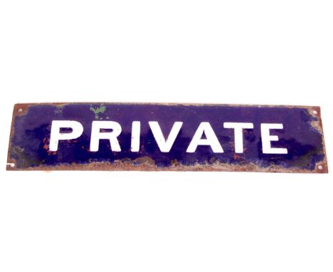 A GER enamel door plate (a/f)  PRIVATE