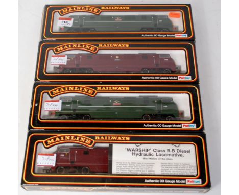 4 Mainline Railways type 4 B-B diesel locomotives, 2 maroon 'Hermes' and 2 green 'Highflyer' (NM-BNM)