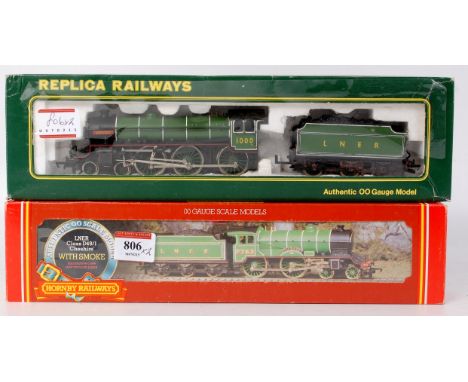 A Hornby R378 LNER lined green class D49/1 'Cheshire' engine and tender (GNM-BGNM) a Replica Railways 11012 LNER green class 