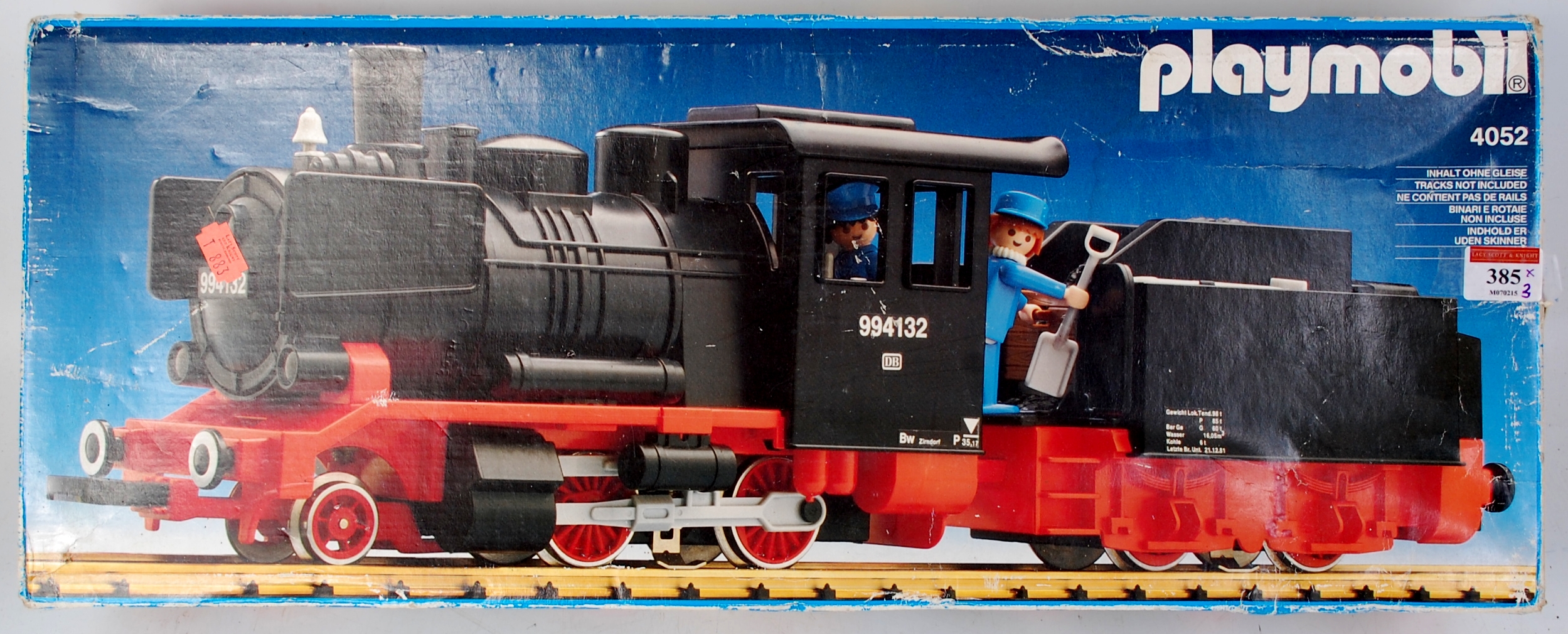 Playmobil G scale black 240 loco No. 994132 and 4 wheel tender box