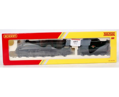 A Hornby Railroad R2784X BR lined green 'Mallard' engine and tender, DCC fitted (M-BM)