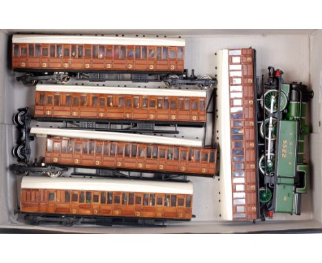 A Gresley Quintart coach set built from Kirk kits and finished in varnished teak livery and for push pull running requires on