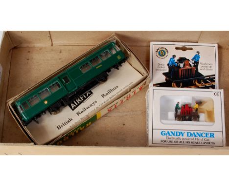 A well constructed and motorised Airfix Park Royal railbus (G) and sold with a Bachmann Gandy Dancer (G-BG)