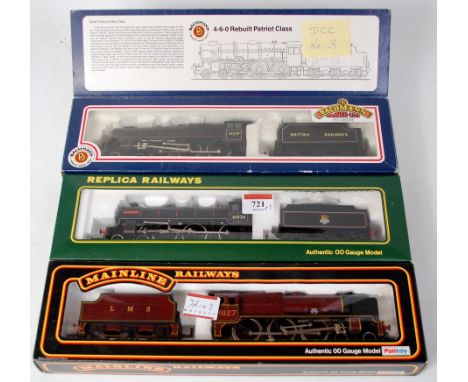 A Replica Railways class B1 engine and tender BR lined black Ourebi (M-BM), a British Railways lined black rebuilt Patriot cl