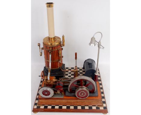 Steam plant comprising a GT horizontal mill type engine of 1 inch bore, 1½ inch stroke lagged cylinder, 6 inch heavy spoked f