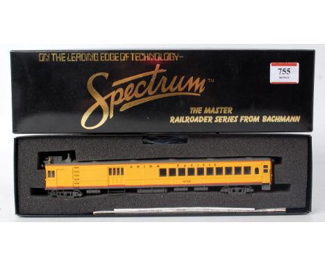 A Bachmann Spectrum H0 Union Pacific yellow EMC gas electric 'Doodlebug' railcar, with instructions (NM-BNM)