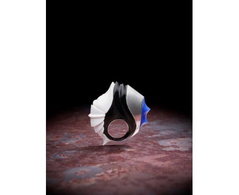 § Peter Chang (British 1944-2017) Man's Ring, 1988 acrylic and silvered metalDimensions:6.7cm high, 6.7cm wide (2 5/8in high,