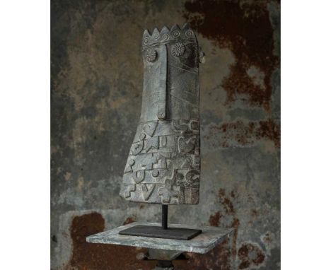 § John  Maltby (British 1936-2020) Ancient King, 2013 signed, titled and dated (to base), stoneware, set on metal standDimens