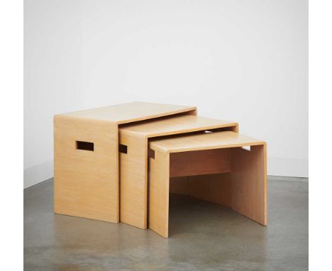 Gerald Summers (British 1899-1967) for Makers of Simple Furniture NESTING TABLES, CIRCA 1935 birch plywoodDimensions:The larg