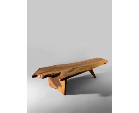 George Nakashima (American 1905-1990) 'Slab' Table, circa 1960/1 inscribed 'WALLACE' (to the underside), English WalnutDimens