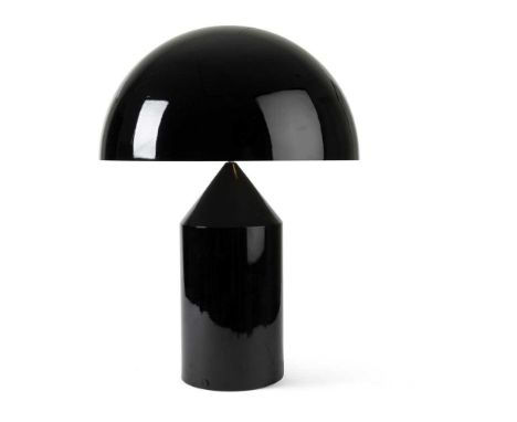 Vico Magistretti (Italian 1920-2006) for OLuce Atollo Table Lamp, designed 1977 manufacturer's label, black lacquered metalDi