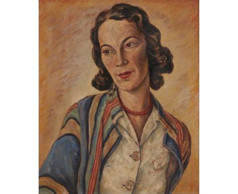 § Hermann Israel Fechenbach (German 1897-1986) Portrait of Mrs Esme Ablett signed (lower right), oil on canvasDimensions:59cm