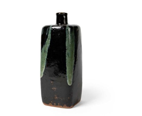 § William  Marshall (British 1923-2007) Vase, 1984 impressed artist's seal and date, stoneware, tenmoku with green splashDime