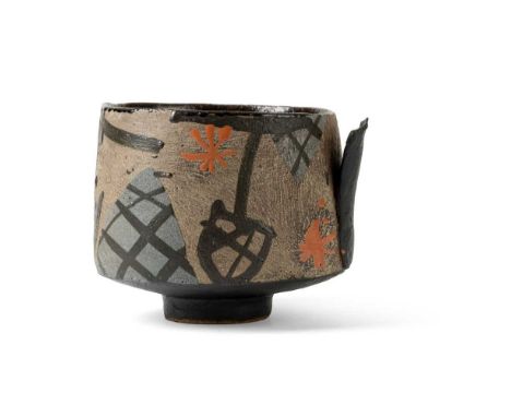 § John  Maltby (British 1936-2020) Large Footed Cup Form with Handle signed 'MALTBY', stonewareDimensions:14.5cm high, 19cm w