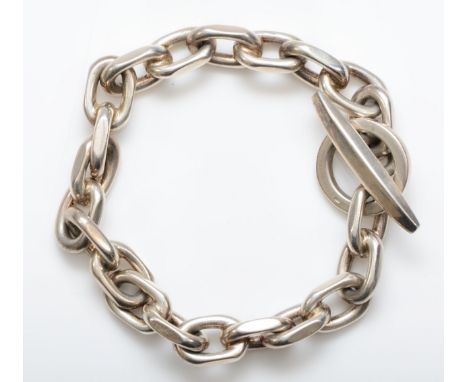 A handmade Danish silver cable link chain bracelet, by Randers Solvvarefabrik, signed, 21.5cm, 53gm. 