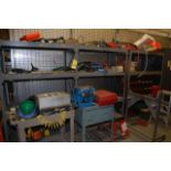 Plant Support - Contents of Storage Area - Ladders, (3) Equipto Shelf Units, (2) Railroad Jacks, (1)