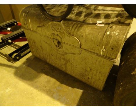 Large metal luggage trunk
