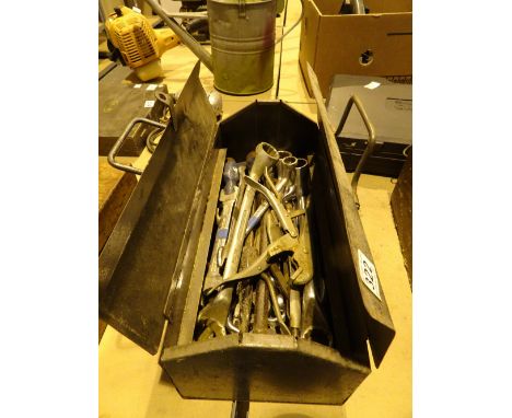 Metal box with heavy duty spanner contents