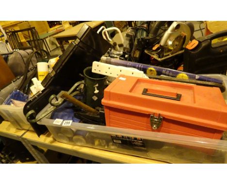 Two boxes of mixed items including tools