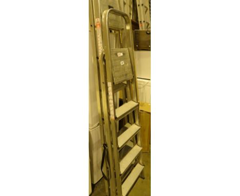 two pairs of aluminium step ladders