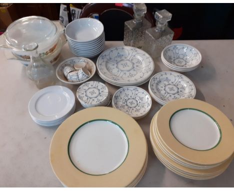 A mixed lot - vintage kitchenware to include an English Ironstone Tableware Ltd part dinner service, a Pagnossin Ironstone se