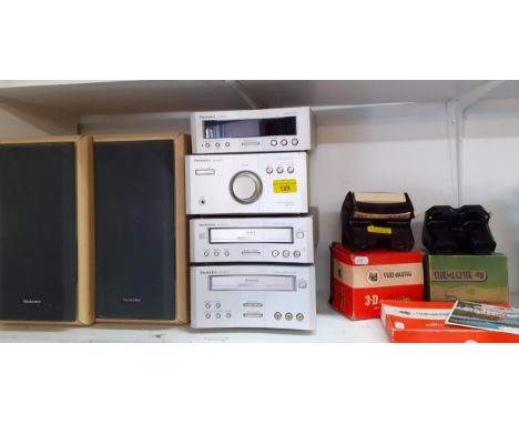 A small Technic music stacking system and speakers A/F together with two vintage Viewmasters and reels of The Lake DistrictLo