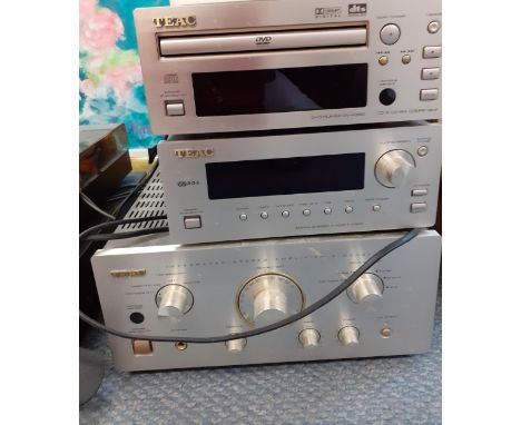 A TEAC Integrated stereo amplifier A-H500i, a TEAC RDS tuner T-H3OO, a TEAC dvd player DV-H350, a Panasonic NV-F65 HG Hi-fi s