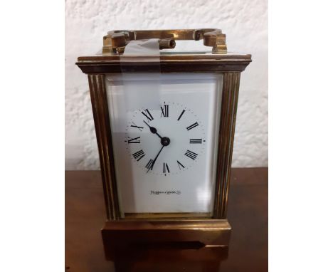 A Mappin & Webb brass cased five window carriage clock with keyLocation: RAB 