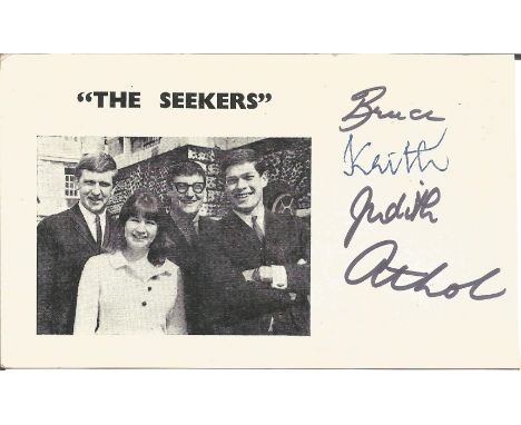 The Seekers Fully Signed Vintage Promo Photo. Good Condition. All signed pieces come with a Certificate of Authenticity. We c