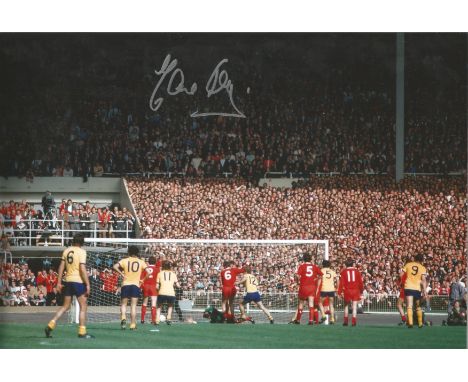 Eddie Kelly Signed 12 X 8 Photo Depicting The Scene As Arsenal Level The Scores During The 1971 FA Cup Final, Although George