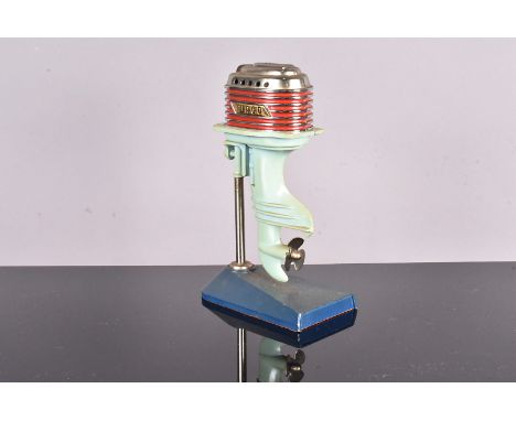A 1960s Japanese desk lighter, modelled as a Wago Outboard Motor, no postal shipment for this lot 