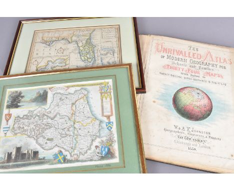 W &amp; A K Johnston, The Unrivalled Atlas of Mordern Geography for Schools and Families, Thirty Four Maps with Index to Twen