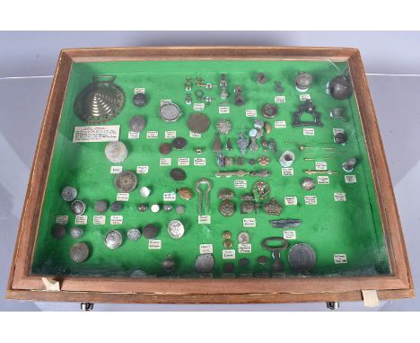 A collection of buttons and tokens, including East India Company, Sun Insurance, Military, Kennet and Avon Canal, together wi