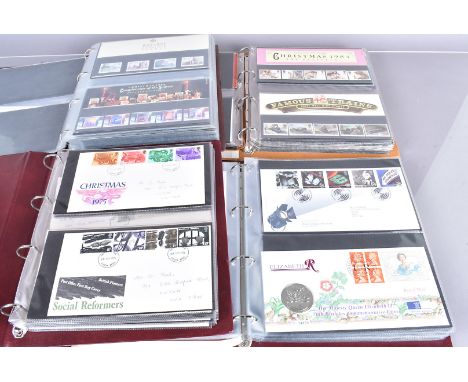 Nine folders of First Day Covers and Presentation Packs, 1970s onwards, including High Definitive, Coin Covers and more (parc