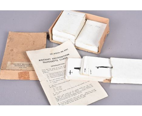 An original WWII Aircraft Recognition Silhouette cards, dated July 1942, comprising Red, Blue, Green and Orange Packs, plus i