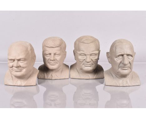 A group of four Danish Bikuben Soholm pottery money box busts, the Limited Edition bust in the form of World Leaders, compris