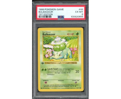 PSA 6 - Bulbasaur- Shadowless 1st Edition Base Set 1999 - 44/102 - Next up, everyone's favourite Hidden Village protector, it