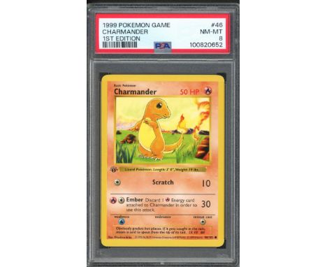 PSA 8 - Charmander - Shadowless 1st Edition Base Set 1999 - 46/102 - The very very first iteration of Charmander, it's Shadow