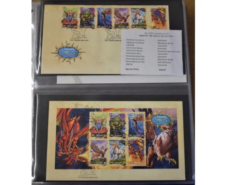 Australia 2011- A very fine collection of unaddressed First Day Covers, incls: mini sheets, Colonial Heritage including Antar